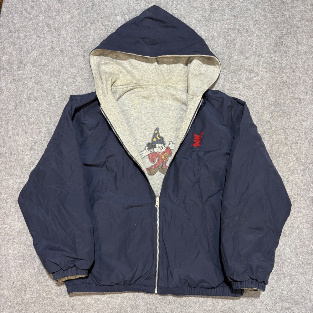 Disney Store Reversible Sorcerer Mickey Mouse Jacket Navy Grey Mens Large